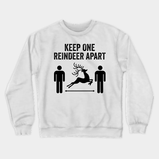 Keep One Reindeer Apart social distancing christmas Crewneck Sweatshirt by DragonTees